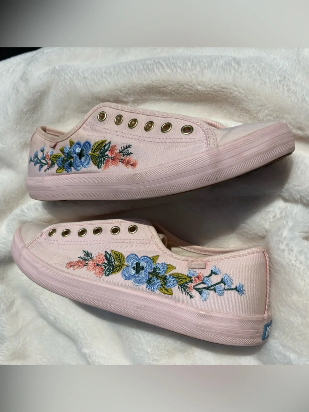 Keds x Rifle Paper Co Floral Embroidered Platform Sneakers Size 8.5 Canvas Shoes